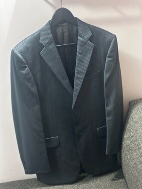 Burberry Black Pinstripe Men's Sport Coat